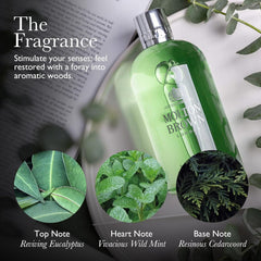 Molton Brown gel being dispensed into hand demonstrating controlled use and freshness benefit