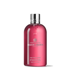 Molton Brown front bottle showing label and fragrance benefit
