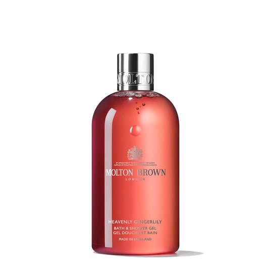 Molton Brown front bottle showing label and elegant design benefit: premium presentation