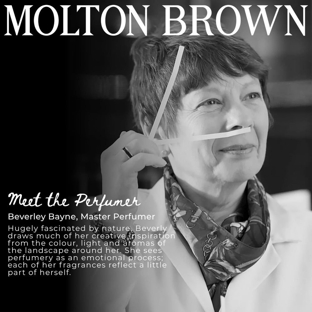 Molton Brown product label detail showing ingredients and vegan claim