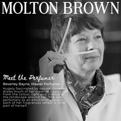 Molton Brown product label detail showing ingredients and vegan claim