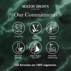 Molton Brown bottles held in hand for scale showing true 10 fl. oz. size