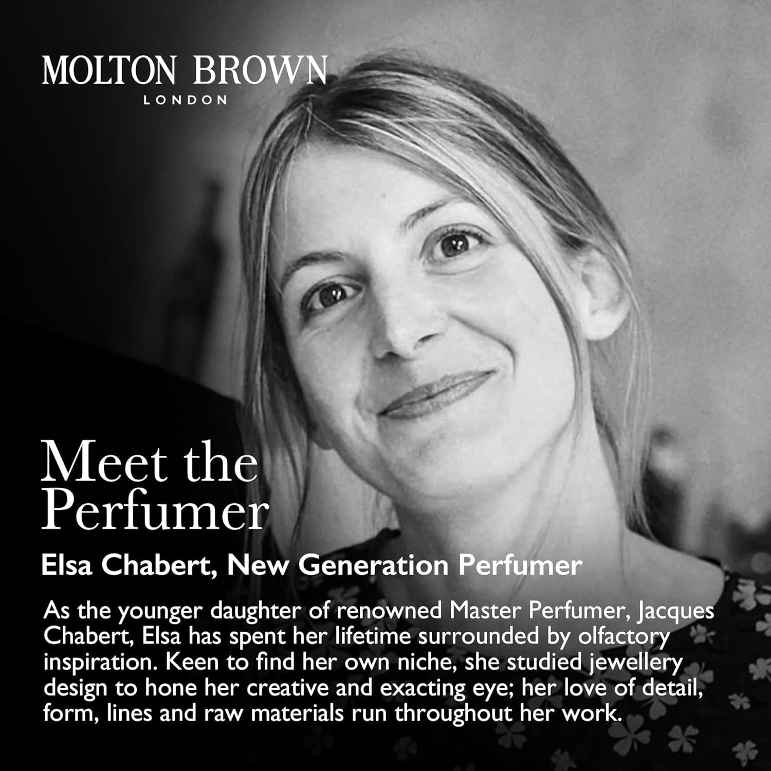 Molton Brown bottle in hand shows 10 fl. oz. scale and travel-friendly size
