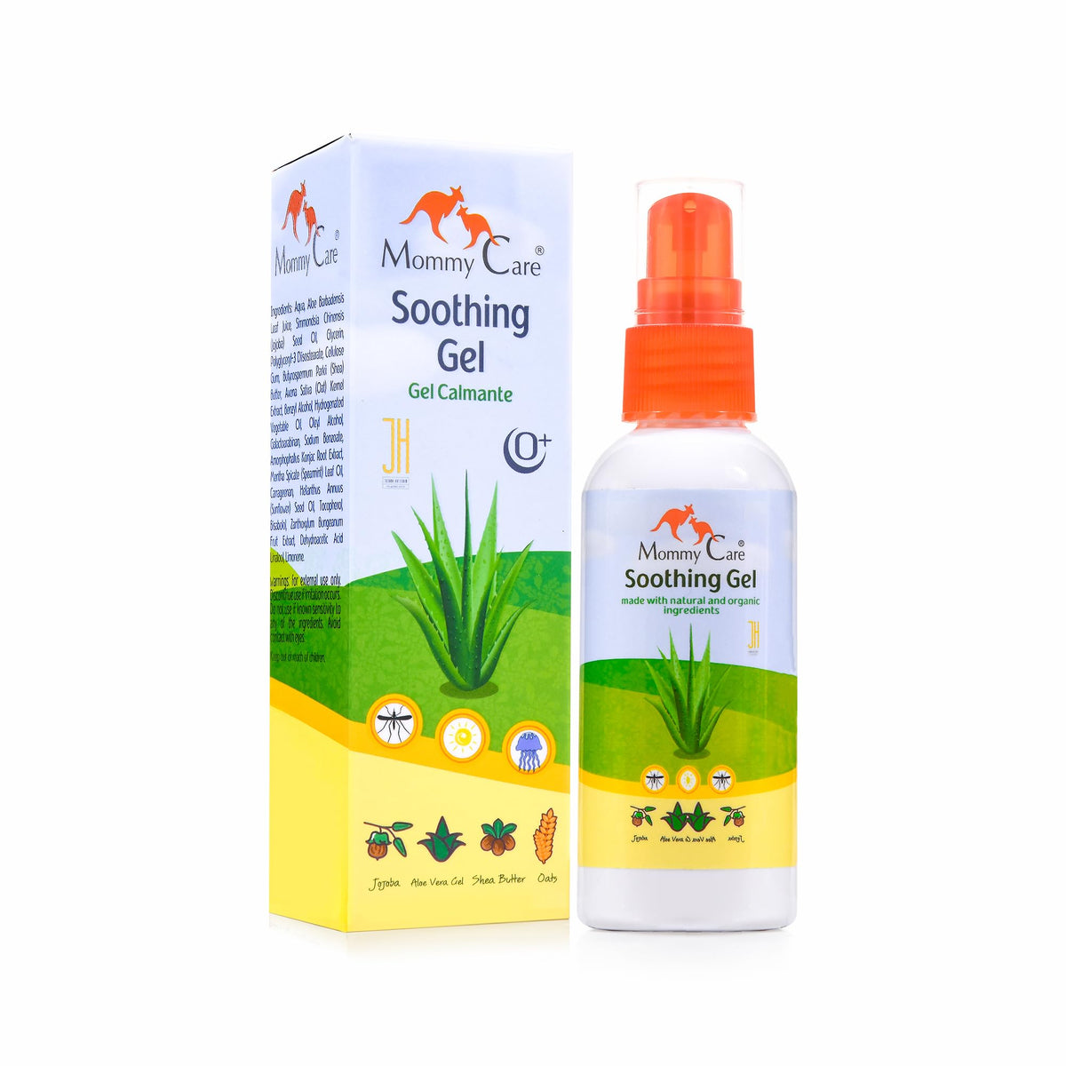 Mommy Care front bottle view showing label and compact design for travel