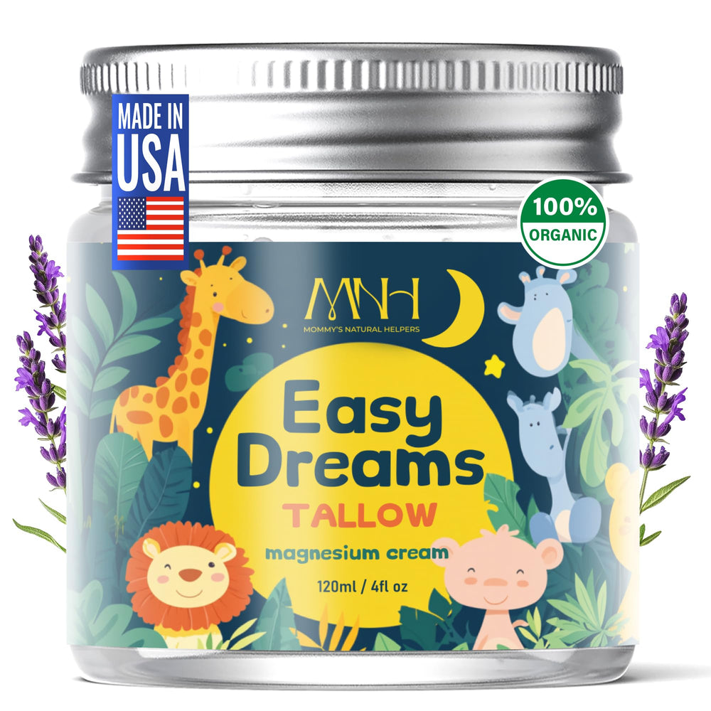 Mommy's Natural Helpers front jar showing Easy Dreams packaging and calming benefits