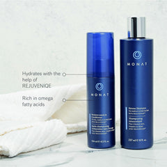 MONAT applied to curly hair reducing frizz and improving definition