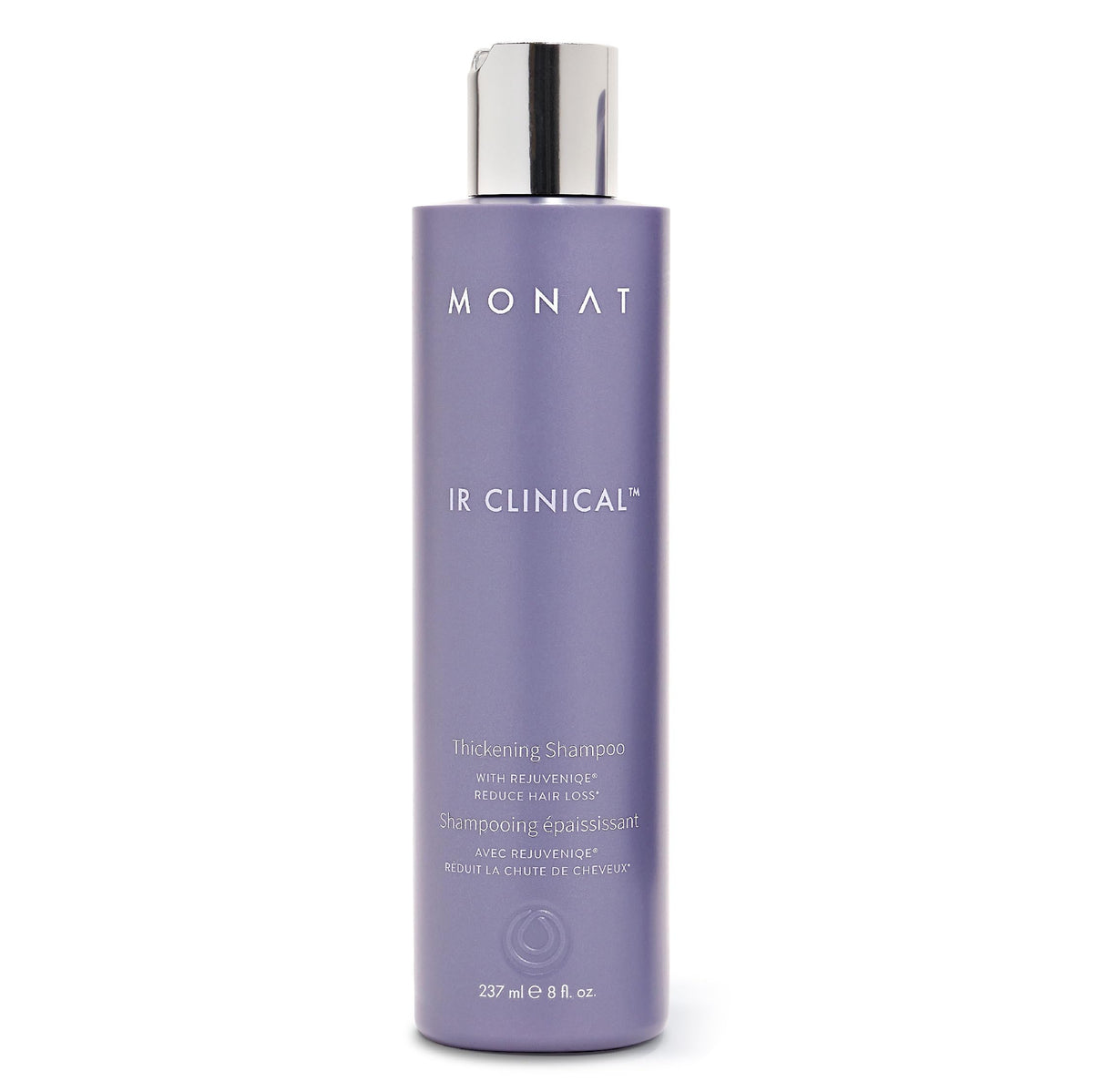 MONAT bottle front view showing sleek packaging and volume benefits