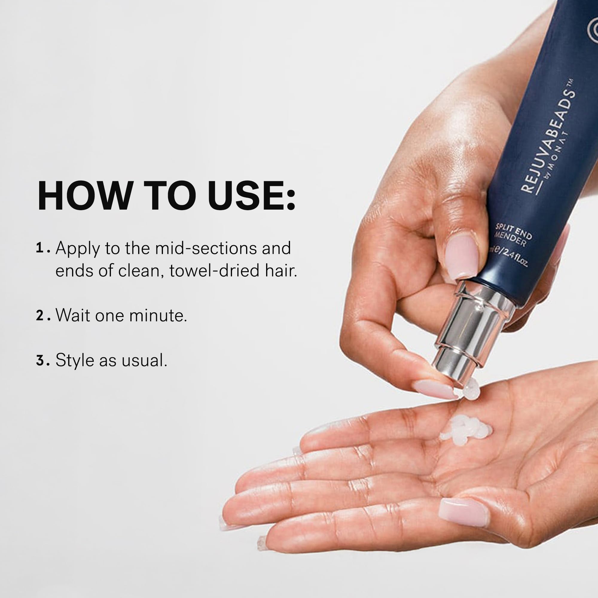 MONAT on vanity near towel conveying convenient daily use and polished results