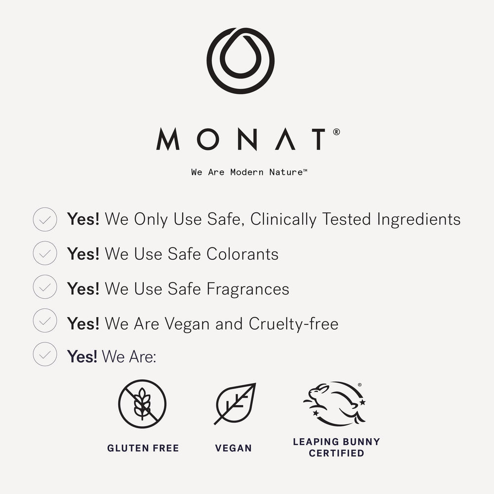MONAT Renew Shampoo on bathroom shelf in lifestyle scene for daily routine benefit