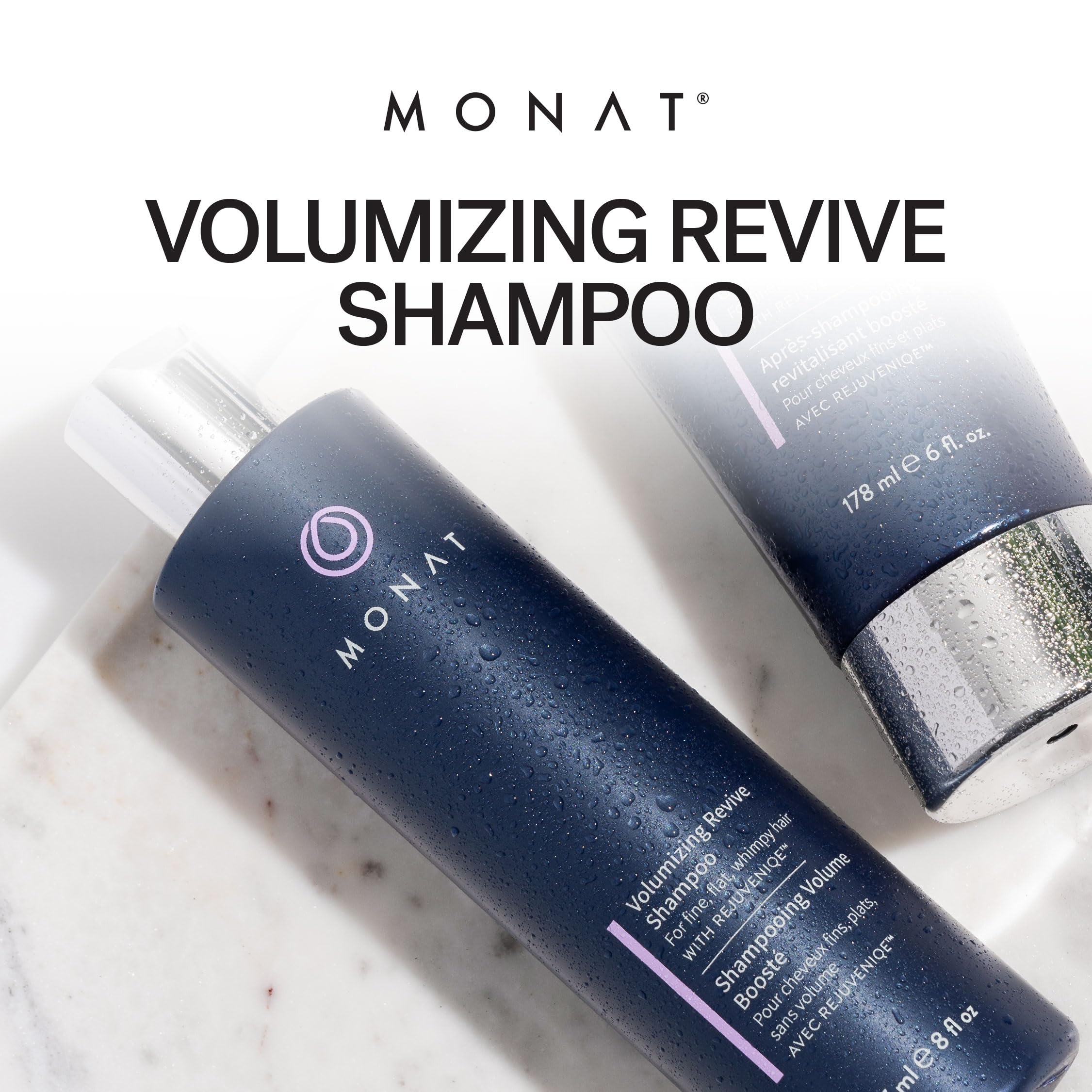 MONAT shampoo foam texture showing lightweight lather for volume