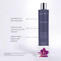 MONAT thickening conditioner open cap showing lightweight conditioning benefit