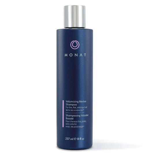 MONAT bottle front view showing volumizing shampoo benefits