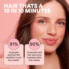 MONDAY HAIRCARE applying mask to wet hair showing improved manageability