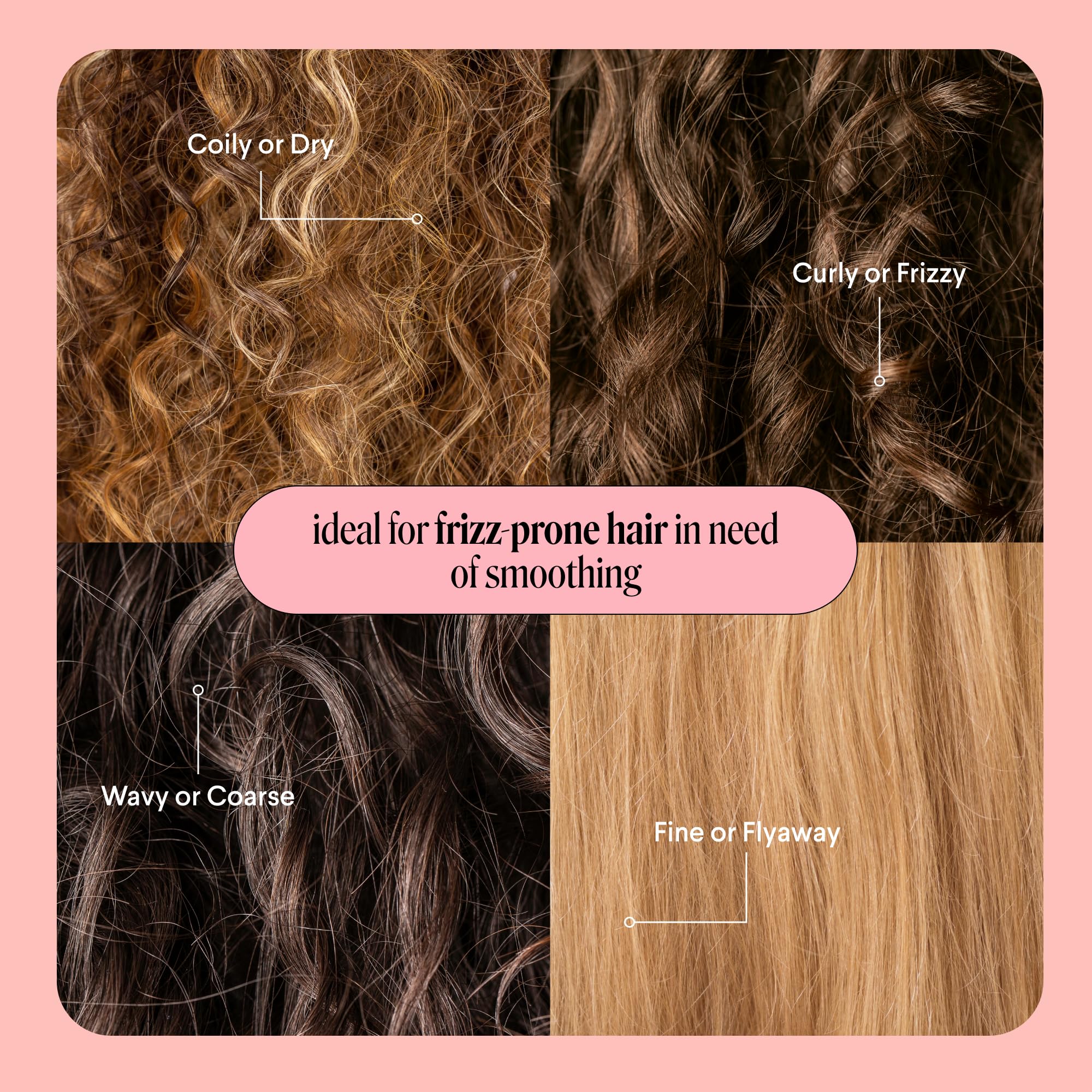 MONDAY HAIRCARE before and after styling shows reduced frizz and shine