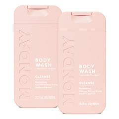 MONDAY HAIRCARE front packaging showing dual 600 mL bottles and product benefit