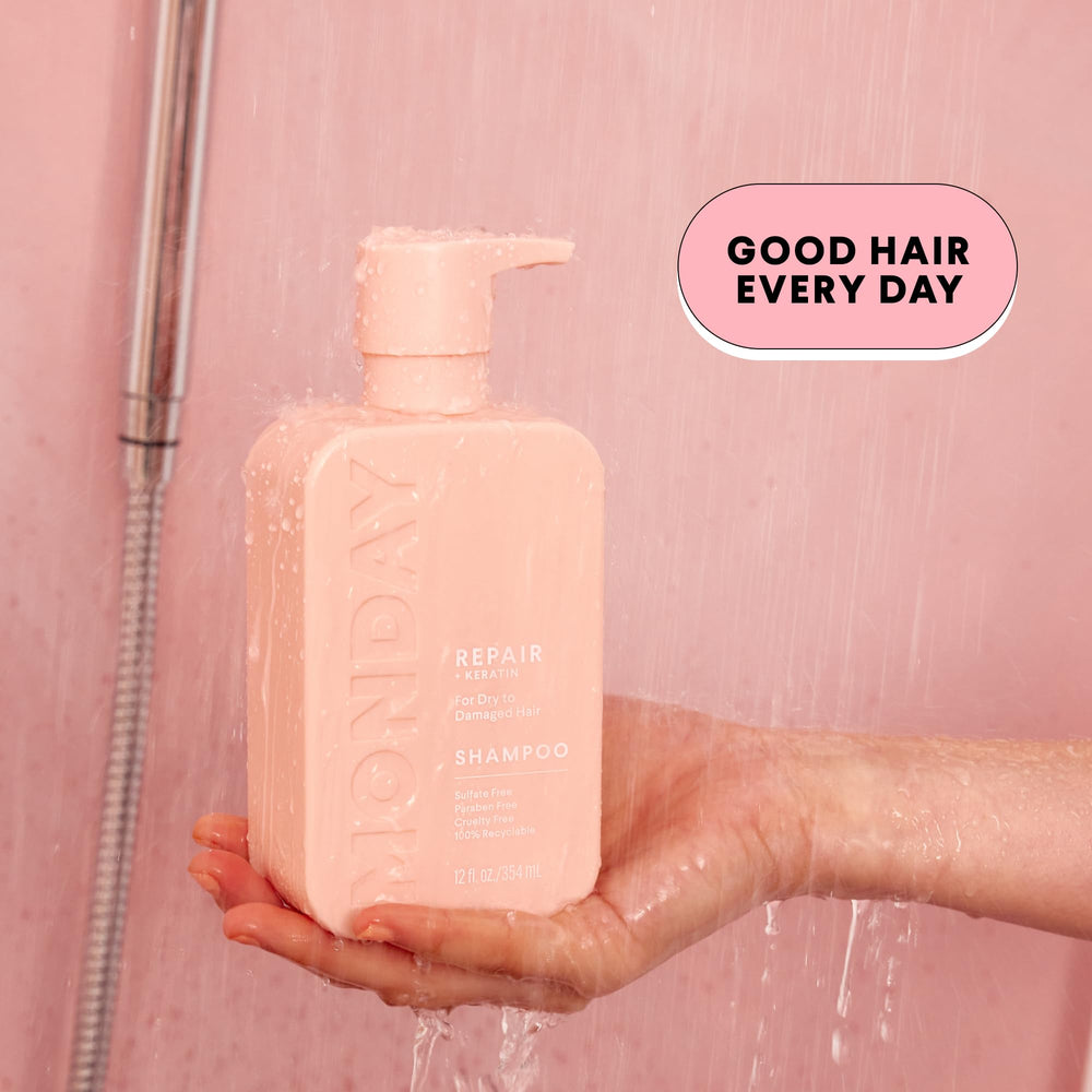 MONDAY HAIRCARE conditioner texture pouring to show nourishing slip