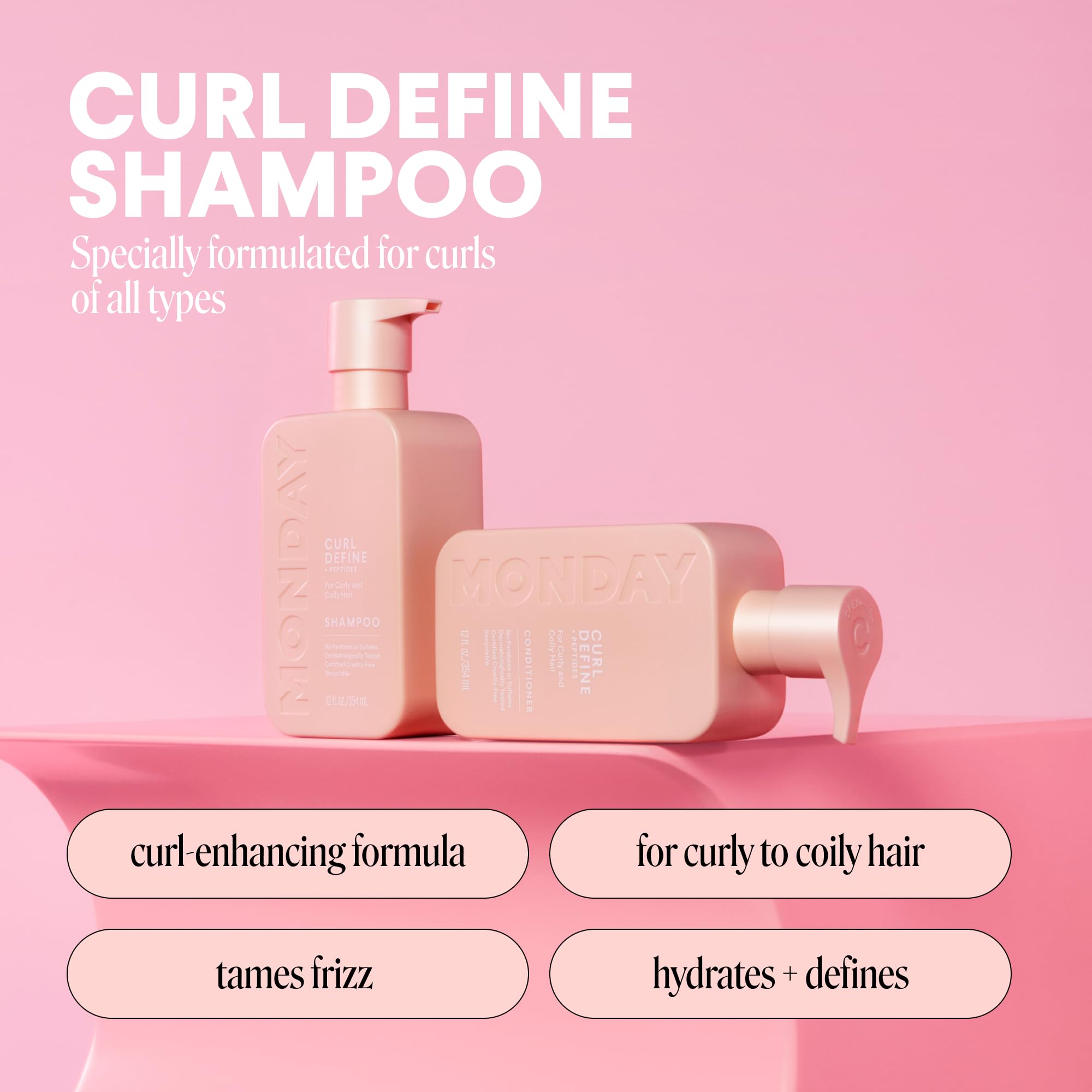 MONDAY HAIRCARE detailed back label listing gentle ingredients