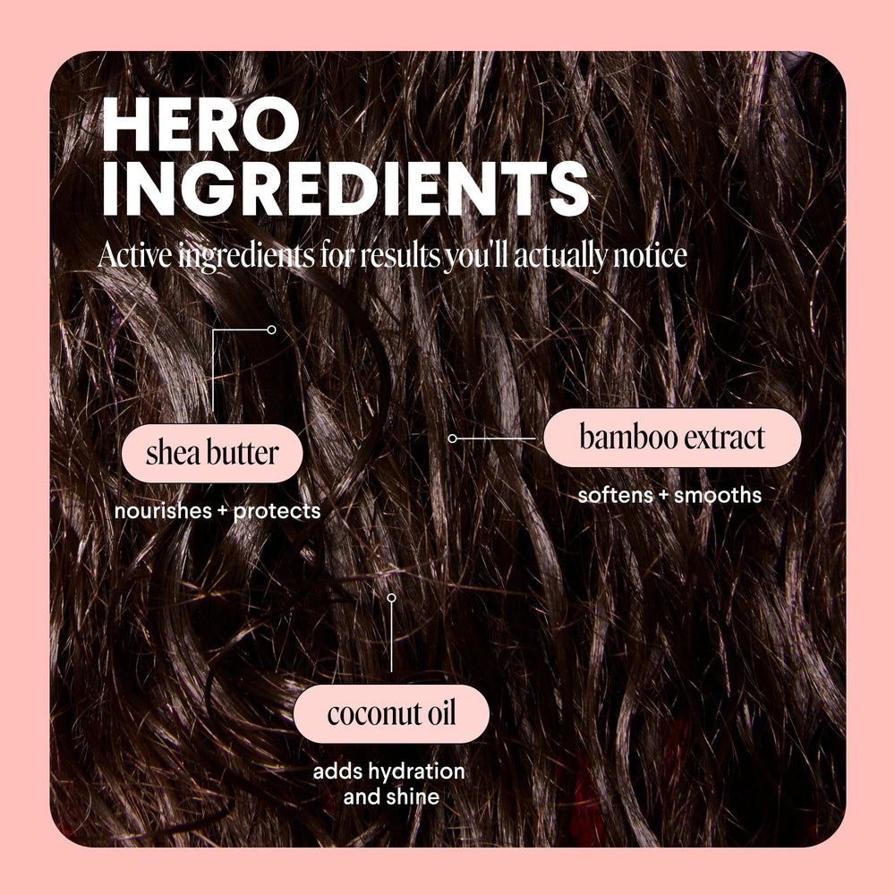 MONDAY HAIRCARE mask applied to wet curls demonstrating easy spreadability