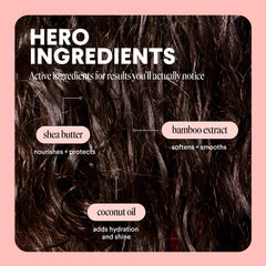 MONDAY HAIRCARE mask applied to wet curls demonstrating easy spreadability