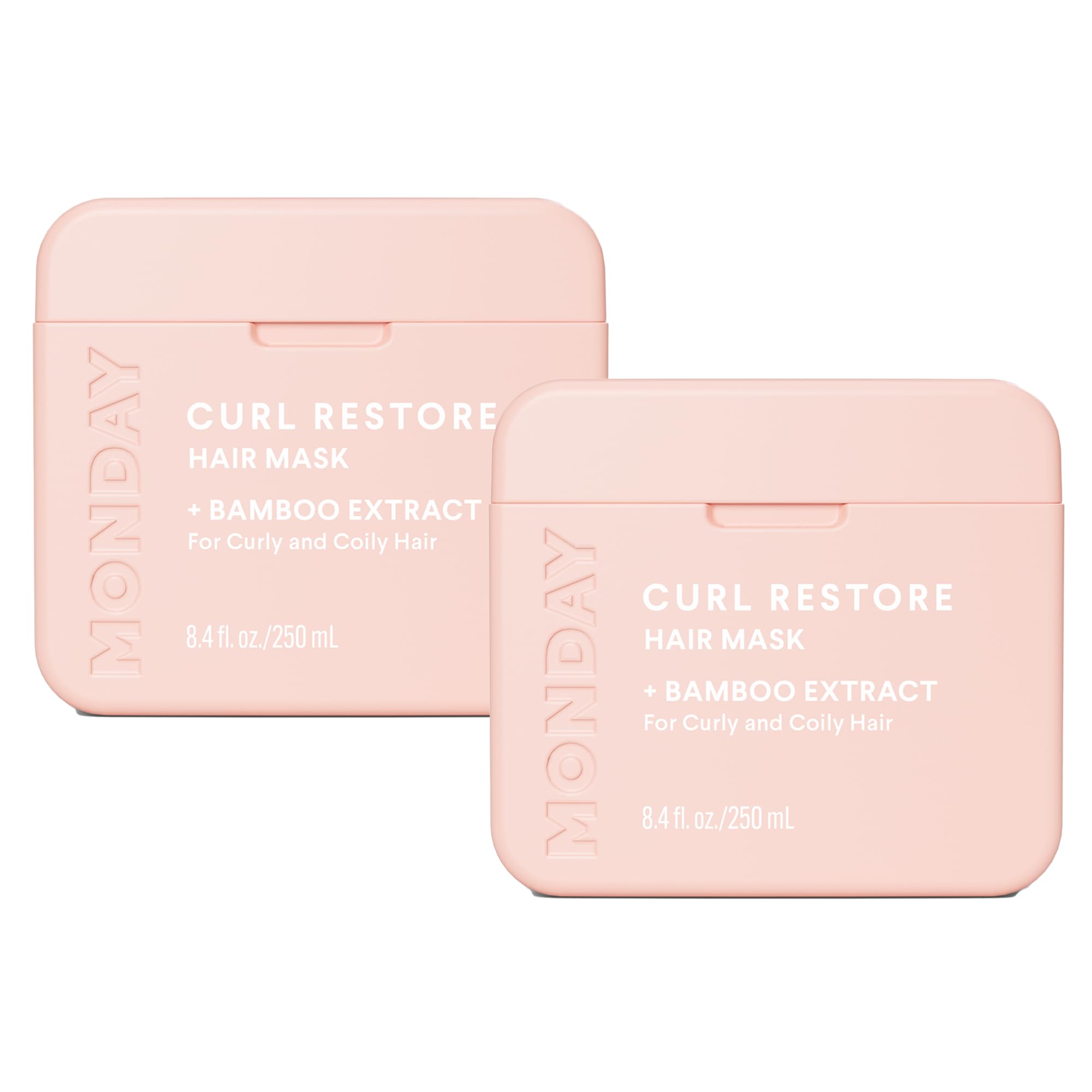 MONDAY HAIRCARE front packaging showing dual 250 mL jars for hydration