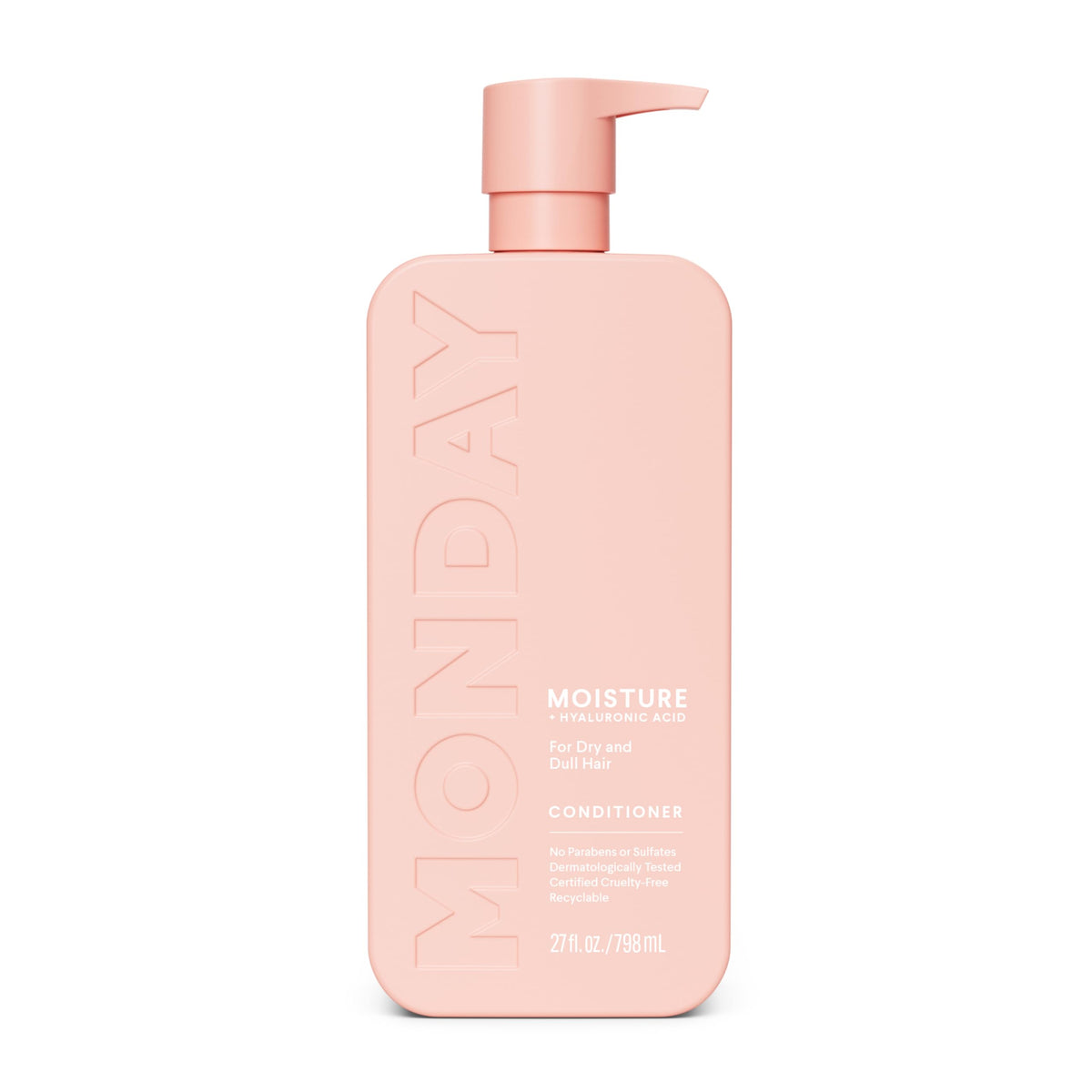 MONDAY HAIRCARE front bottle showing 798 mL size and hydration benefit