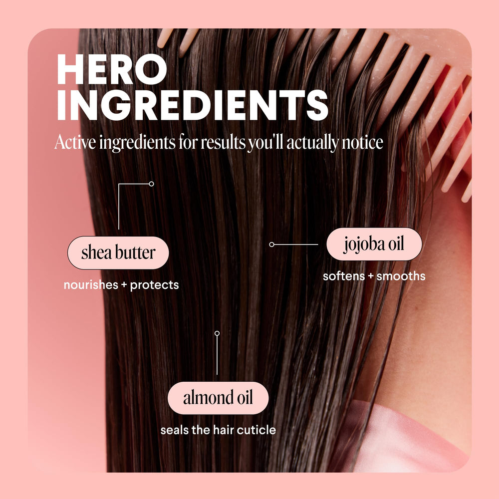 MONDAY HAIRCARE shea jojoba coconut almond oils displayed for ingredient clarity