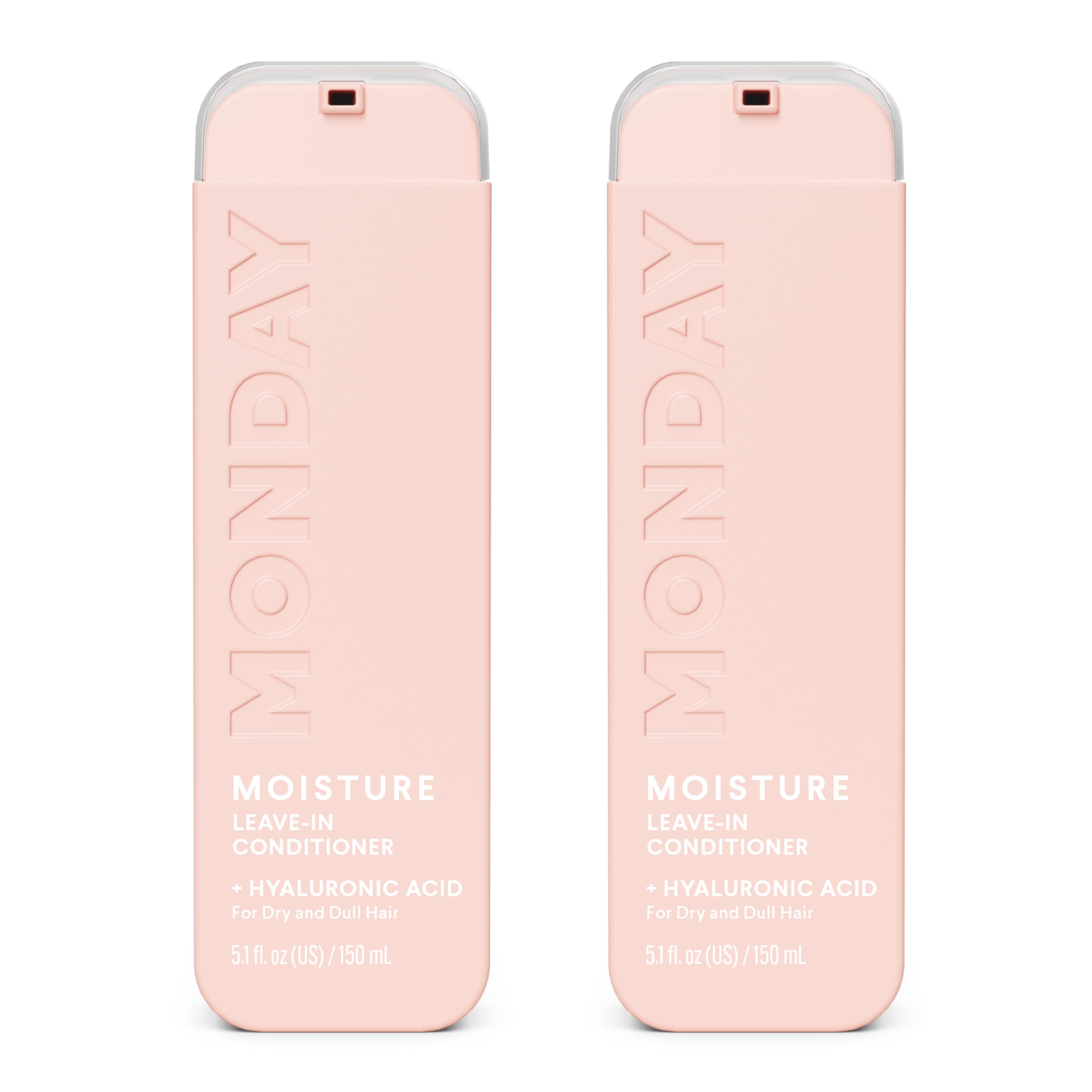 MONDAY HAIRCARE front packaging shows dual 5 oz bottles and benefits