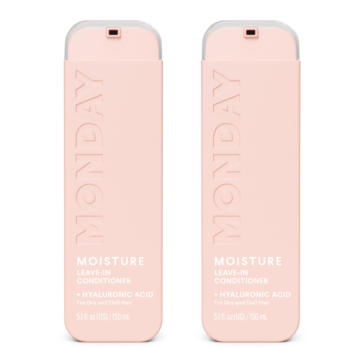 MONDAY HAIRCARE front packaging shows dual 5 oz bottles and benefits