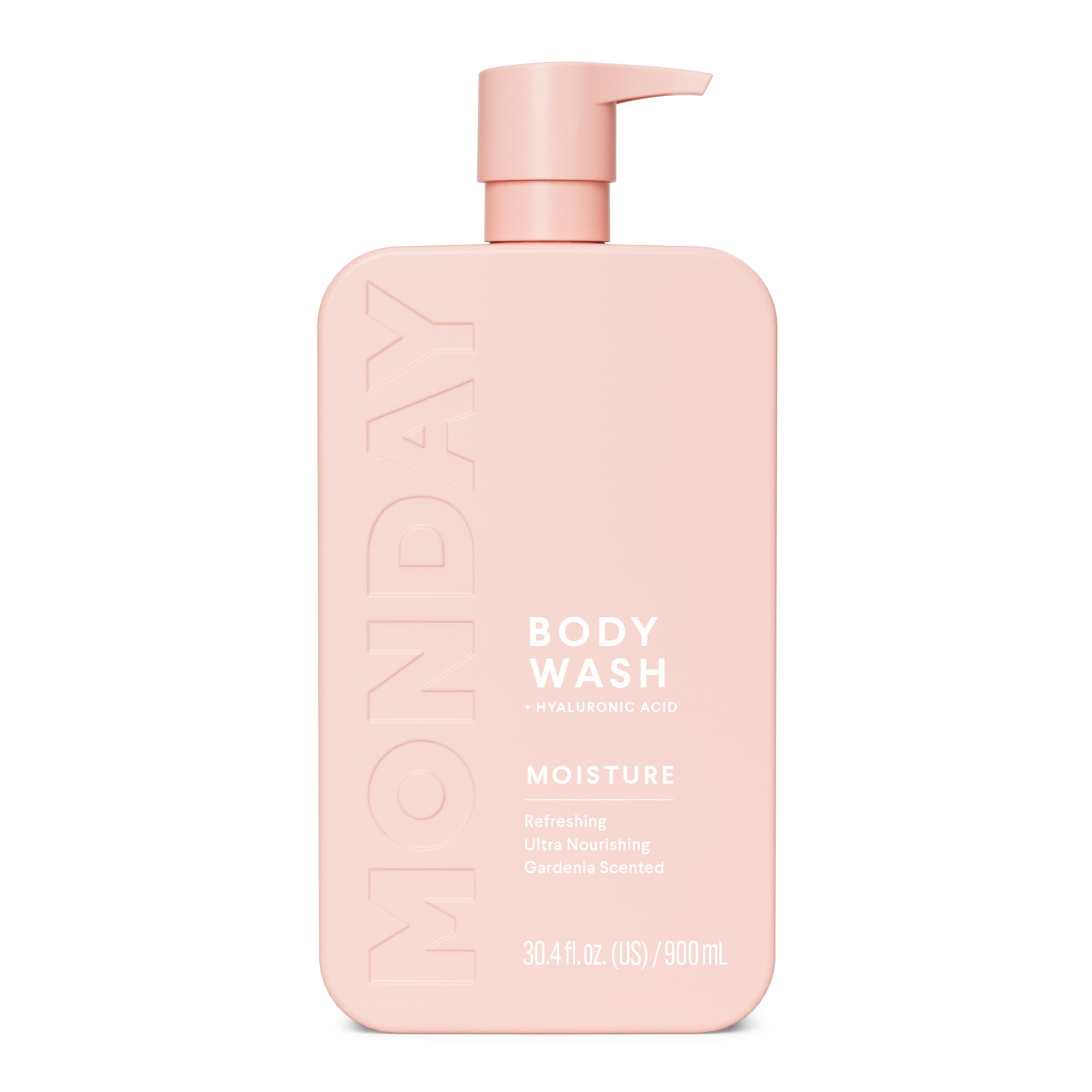 MONDAY HAIRCARE front packaging showing 900 mL pump and clean design benefits convenience
