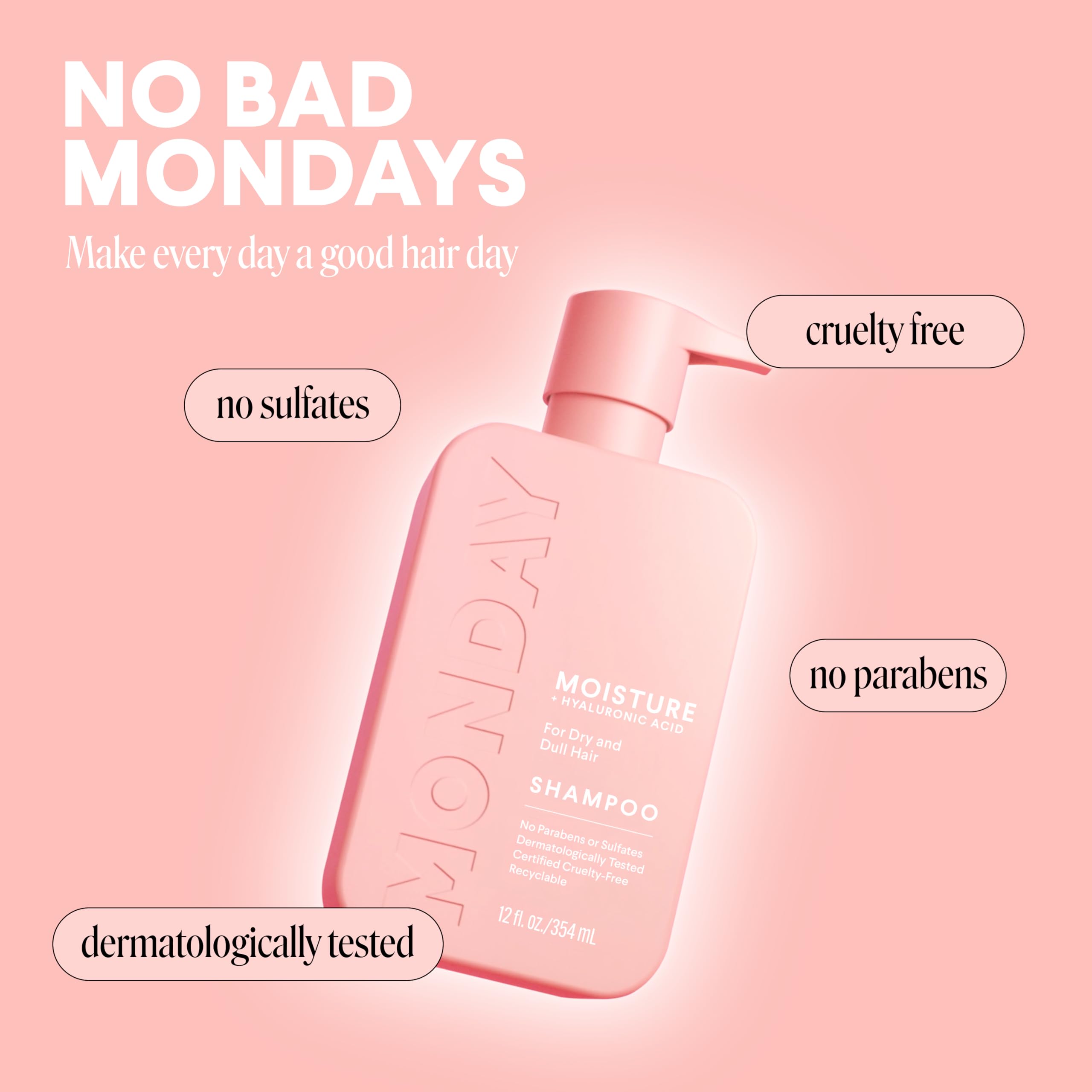 MONDAY HAIRCARE in-shower application showing smooth coverage and rinse-off
