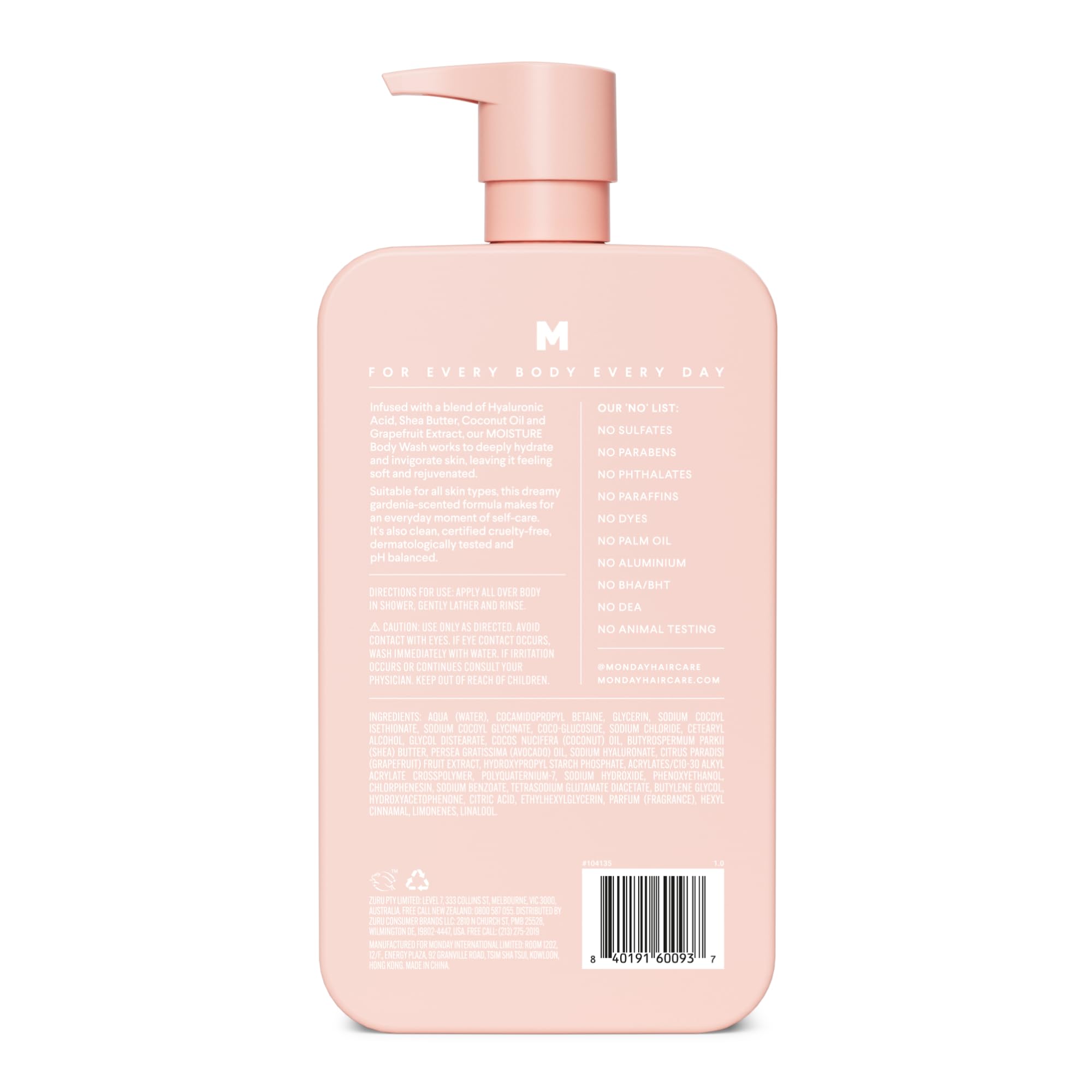 MONDAY HAIRCARE pump top detail for easy dispensing and controlled product use