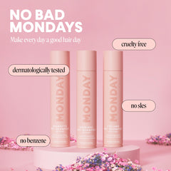 MONDAY HAIRCARE bottle in hand showing 200 mL size convenience