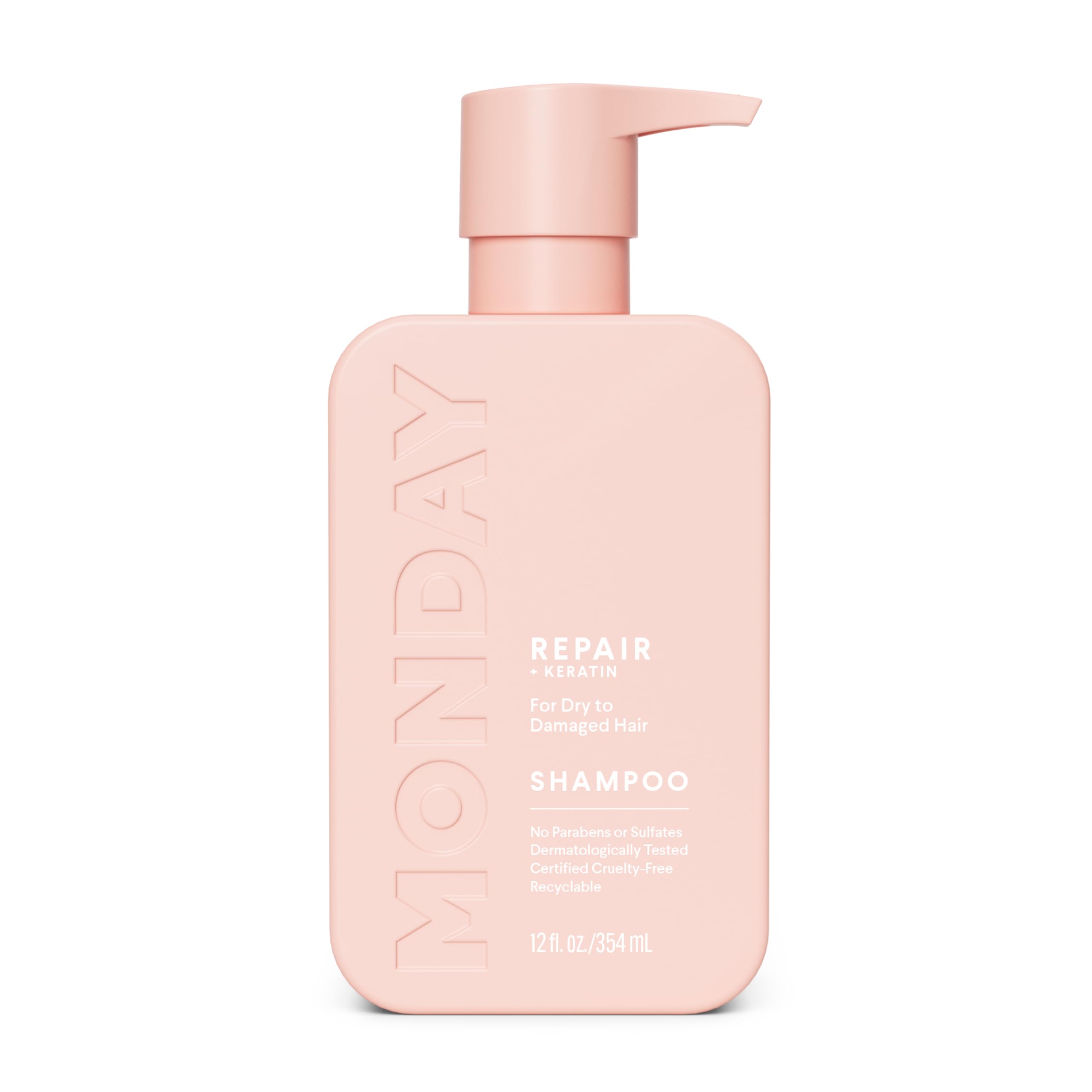 MONDAY HAIRCARE front bottle showing product and benefits