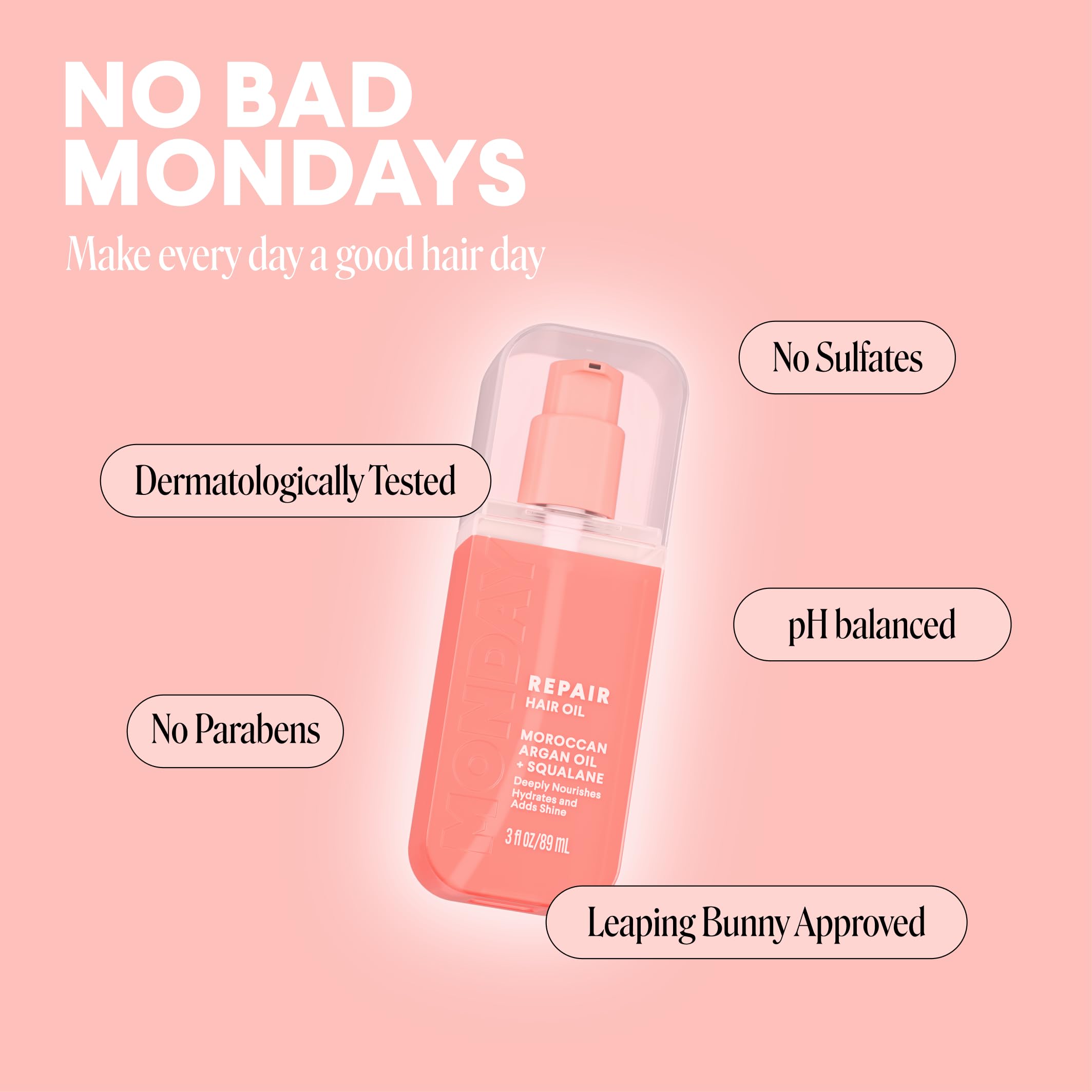 MONDAY HAIRCARE applied on damp hair demonstrating styling prep benefit