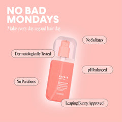 MONDAY HAIRCARE applied on damp hair demonstrating styling prep benefit