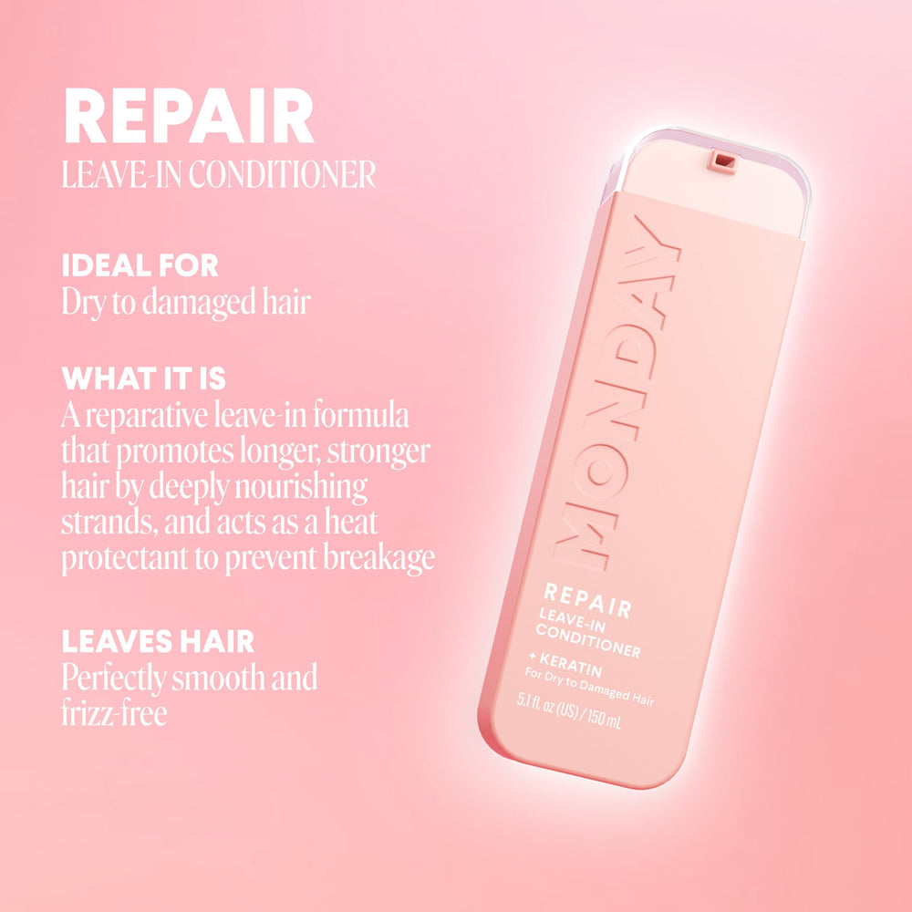 MONDAY HAIRCARE texture close-up highlighting creamy lightweight formula and hydration