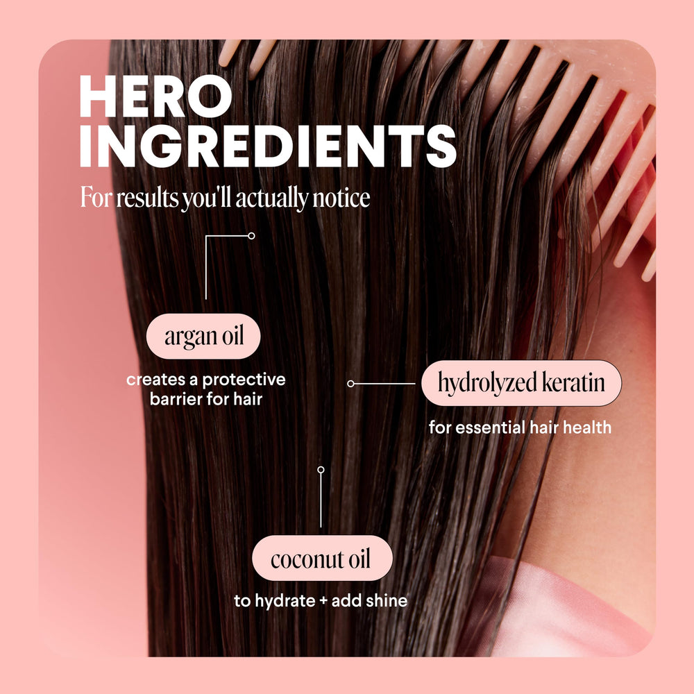 MONDAY HAIRCARE REPAIR Leave-In nozzle detail showing lightweight heat protection benefit
