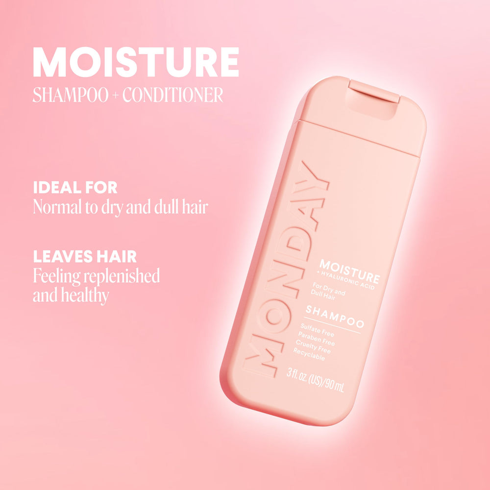 MONDAY HAIRCARE shampoo texture close-up demonstrating hydrating, gentle lather benefit
