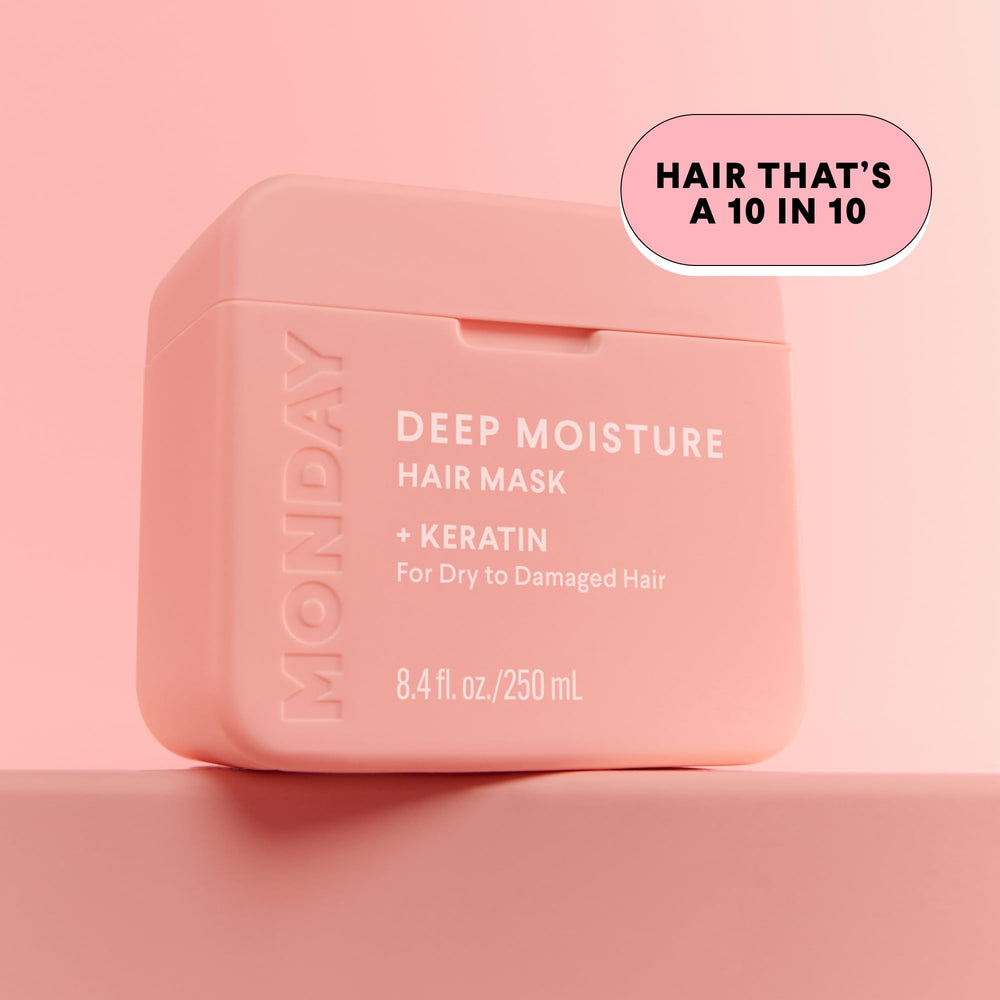 MONDAY HAIRCARE 250 mL jar in hand showing product size and scale