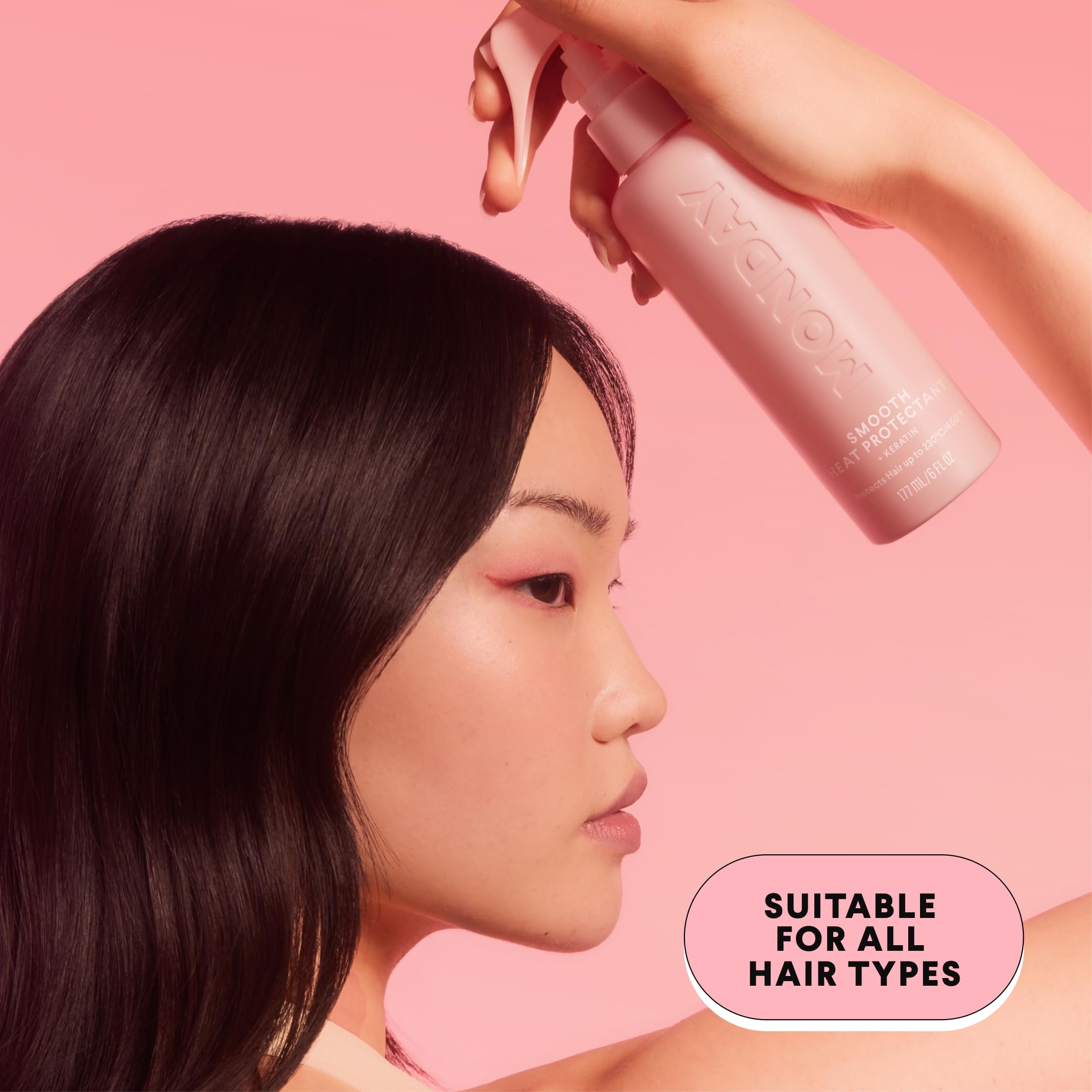 MONDAY HAIRCARE mist applied to damp hair for fast-absorbing styling prep