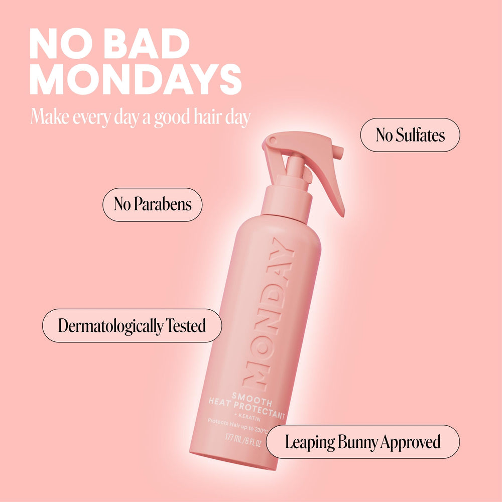MONDAY HAIRCARE before-and-after split ends reduced appearance and smoother tips