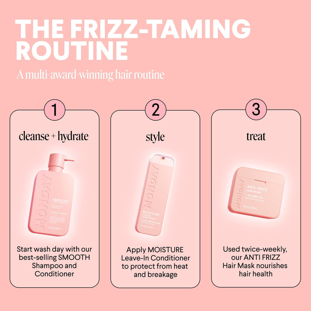 MONDAY HAIRCARE recyclable bottle detail emphasizes eco-friendly packaging