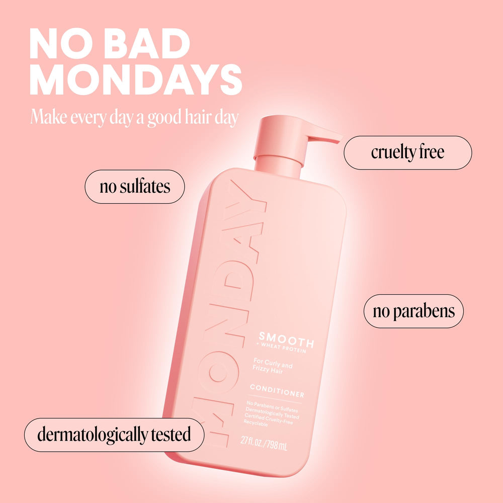 MONDAY HAIRCARE conditioner being applied in shower to detangle and soften
