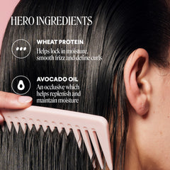 MONDAY Haircare in-use shot under shower, demonstrates frizz control and easy rinsing