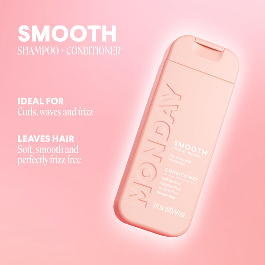 MONDAY Haircare close-up of creamy texture, highlights wheat protein moisture benefit