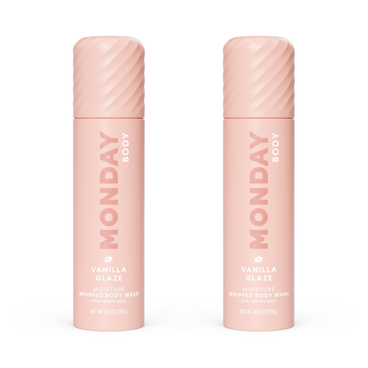 MONDAY HAIRCARE front bottle showing Vanilla Glaze and benefits