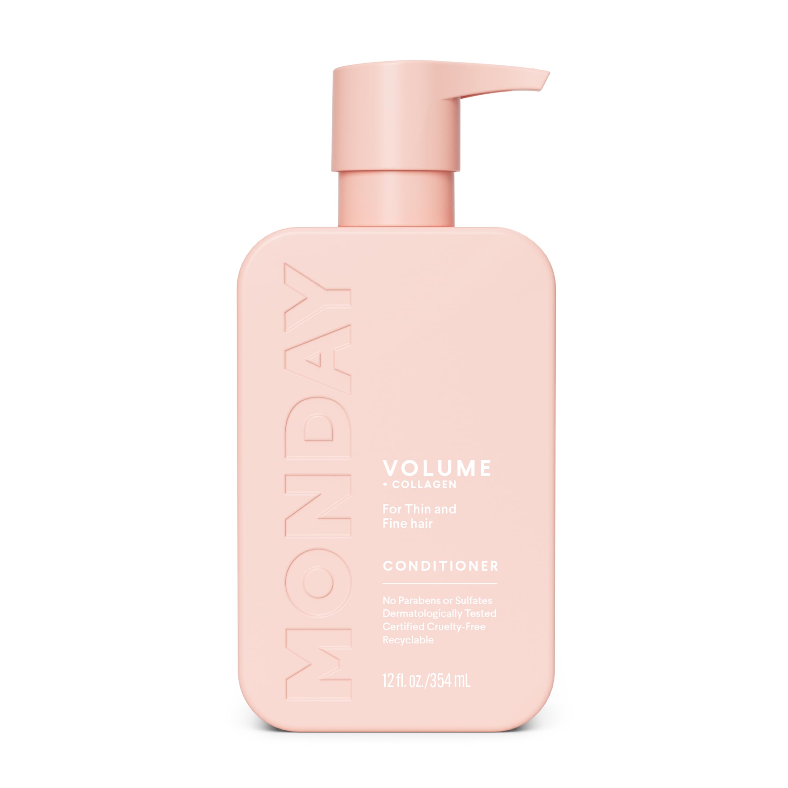 MONDAY HAIRCARE front packaging showing bottle and label benefit