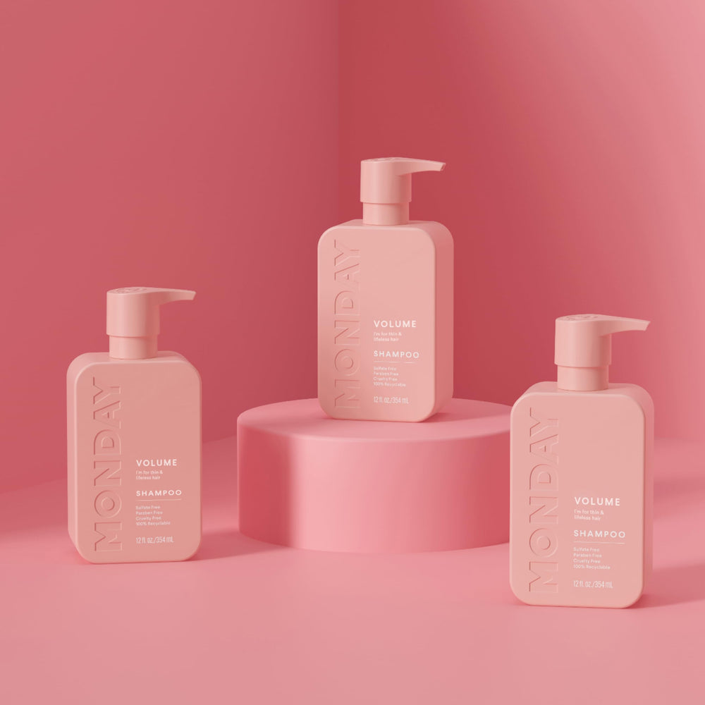 MONDAY HAIRCARE macadamia oil droplets illustrating added shine and softness