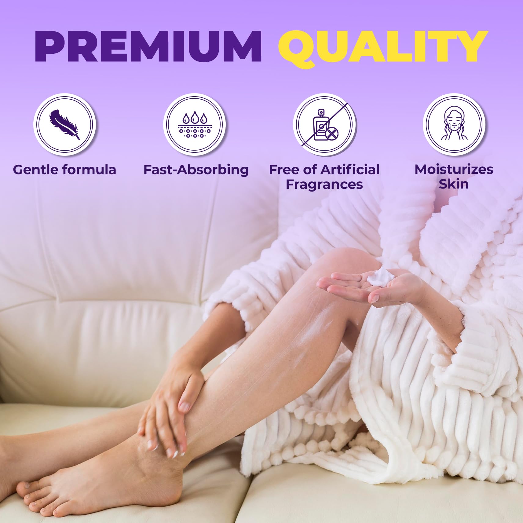 MONIER applied to legs as part of evening routine promoting skin comfort