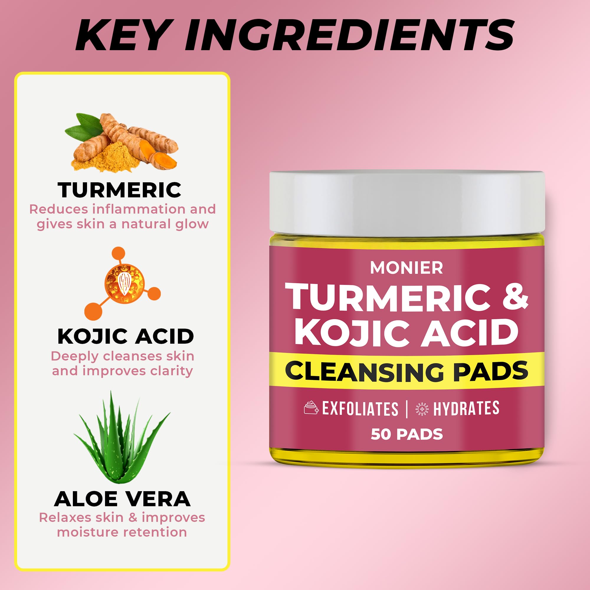 MONIER pad removing makeup from face to reveal cleaner, refreshed skin